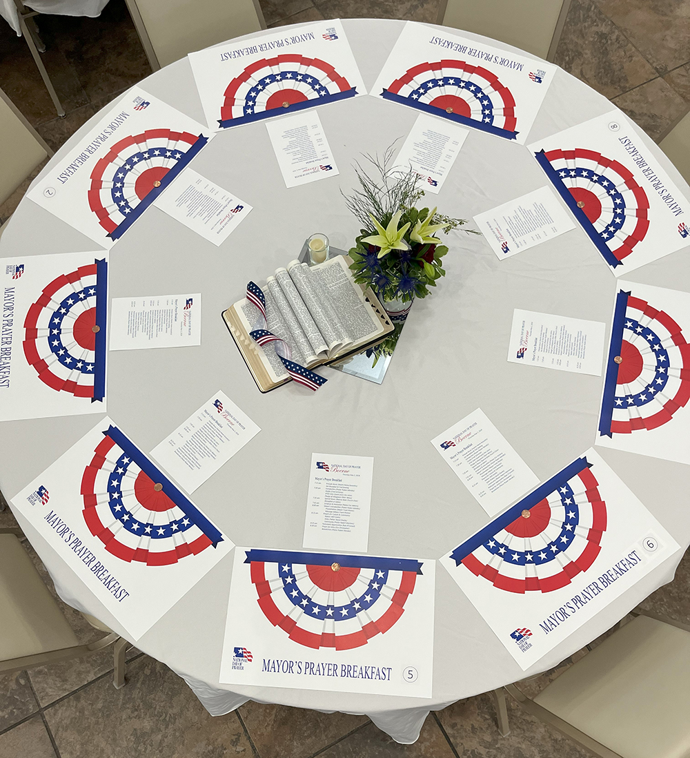 Mayor's Prayer Breakfast table setting